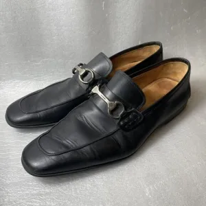 $375 MINT Magnanni Rafa II Men’s 12 M Black Calfskin Horsebit Loafers Slip On