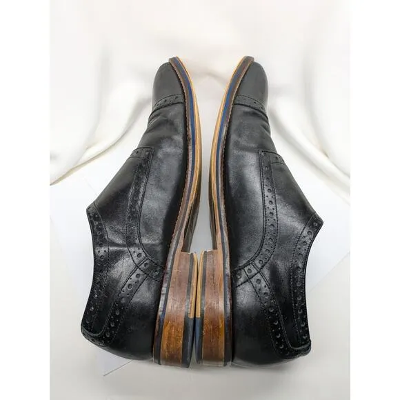 Johnston &amp; Murphy Dress Shoes Mens 10.5M Black Leather Conard Double Monk Strap