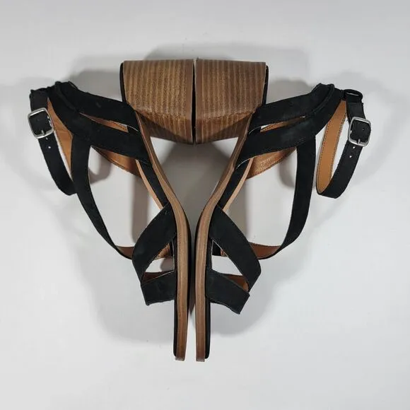 Lucky Brand Women's Size 9M Junnah Black Strappy Sandals