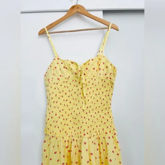 NWOT Free People Strawberry Yellow Midi Maxi Lavender Daze Dress Size Medium