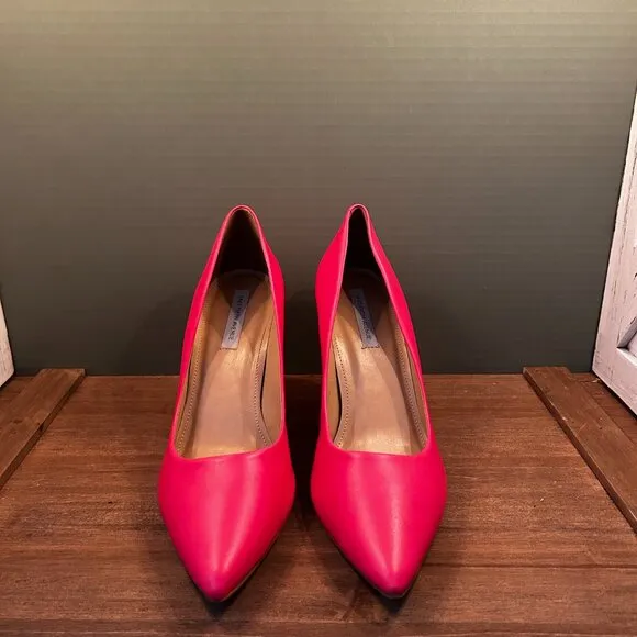 Saks Fifth Avenue Womens Pump Point Toe Leather Heels Shoes Pink 11M NWB