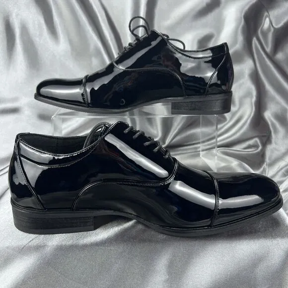 Stacy Adams Mens 9 Wide Gala Tuxedo Shoes Black Patent Leather 24998-004 Wedding