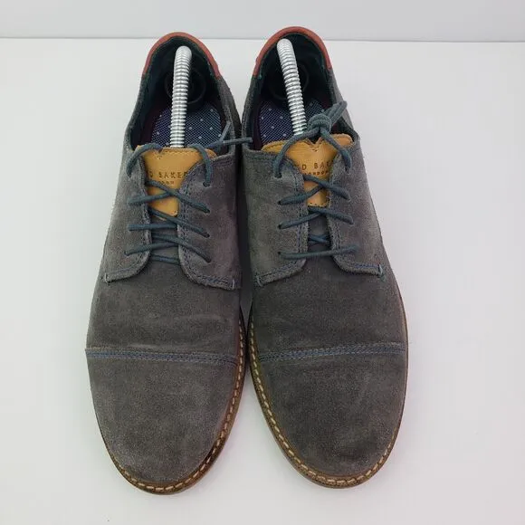 Ted Baker London Gliyne Mens Size 9 Gray Suede Formal Dress Oxford Shoes