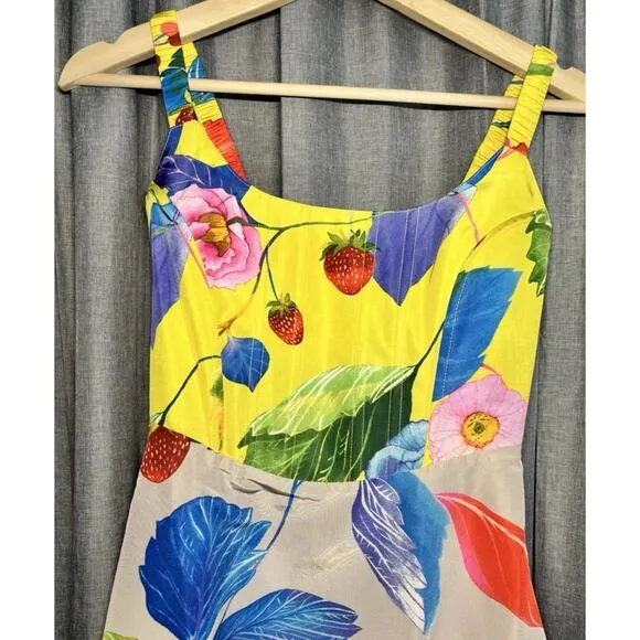 Tuckernuck Vivid Jardin Dominique Midi Floral Dress size XXS NWT