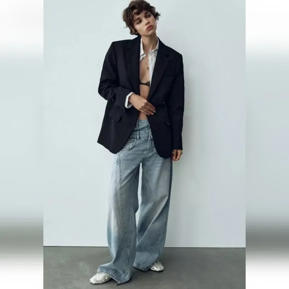 Zara Blazer Black Oversized Size S
