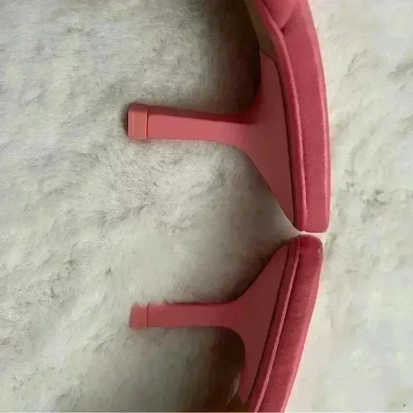 Zara Pink Strappy Leather Kitten Heel Sandals