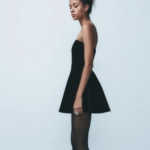 Zara  Velvet Jumpsuit Mini Dress Size M